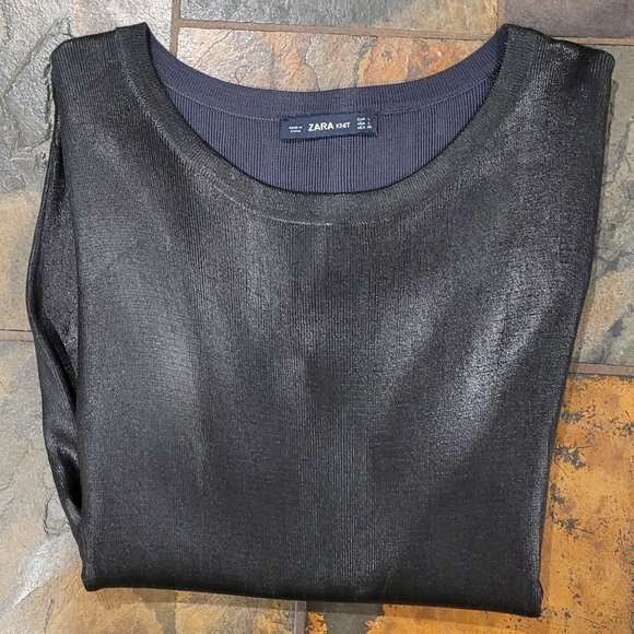 ZARA top, size L, metalic black - Picture 5 of 8